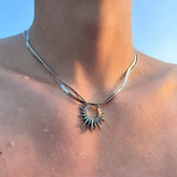 Hivava Sun God Double Layer Titanium Steel Necklace