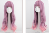 Hivava Pink Purple Mixed Color Long Curly Wig