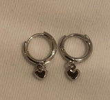 Hivava  -  Silver Color Love Heart Hoop Earrings for Women Smooth French Gold Silver Earrings Jewelry