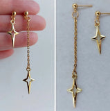 Hivava  -  Asymmetrical star earrings Silver star earrings Gothic earrings Rock star’s girlfriend earrings Spike earrings Grunge