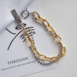 bracelets Justine Clenquet New Simple Style Trendy Metal Gold-Plated Chain Stitching Bracelet