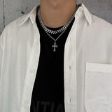 Hivava CROSS DOUBLE CHAIN NECKLACE