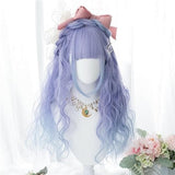 Hivava Long Curly Mixed Blue/Purple Pink Ombre Lolita Cosplay Wig