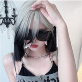 Hivava eGirl Silver Gradient Black Straight Bob Wig