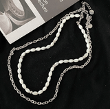 Hivava DOUBLE LAYER PEARL CHAIN NECKLACE