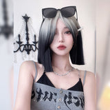 Hivava eGirl Silver Gradient Black Straight Bob Wig