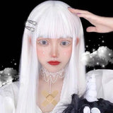 Hivava White Harajuku Gothic Girl Long Wig