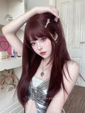 Hivava Casual Series Cherry Red Straight Wig