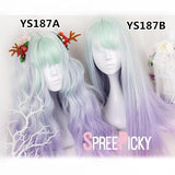 Hivava Green Purple Pastel Gradient Lolita Long Wig