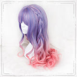 Hivava Purple Pink Gradual Change Pastel Lolita Long Curl Wig