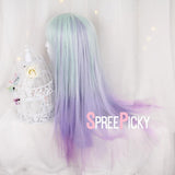 Hivava Green Purple Pastel Gradient Lolita Long Wig