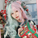 Hivava Alice Bear Cotton Candy Parted Pink Mint Wig