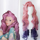 Hivava LoL Seraphine Cosplay Loose Wave Pink Mixed Purple Wig