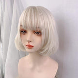 Hivava Cute Short Blonde Beige Bobo Bangs Wig