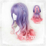 Hivava Purple Pink Gradual Change Pastel Lolita Long Curl Wig