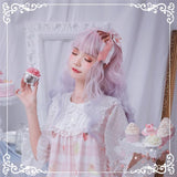 Hivava Lolita Pink Blue Gradient Long Curly Wig