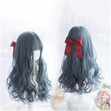 Hivava Lolita Fog Blue Long Curly Wig