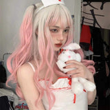 Hivava Kawaii Cute Platinum Gradient Pink Long Curly Lolita Wig