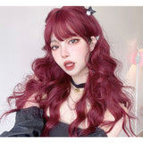 Hivava Cute Mermaid Style Cherry Red Curly Wig