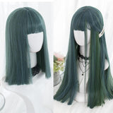 Hivava Green/Blue Natural Straight Lolita Cosplay Wig