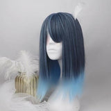 Hivava Black-Blue Gradient Bangs Wig