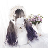 Hivava Cute Lolita Gray Gradient Dark Purple Curly Wig