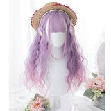 Hivava Long Curly Mixed Blue/Purple Pink Ombre Lolita Cosplay Wig