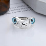 Hivava Cute Tongue-sticking Frog Rings For Women Men Fashion Retro Silver Color Frogs Animal Finger Open Ring Party Jewelry Accessories