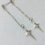 Hivava  -  Asymmetrical star earrings Silver star earrings Gothic earrings Rock star’s girlfriend earrings Spike earrings Grunge