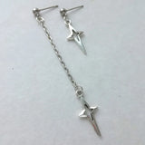 Hivava  -  Asymmetrical star earrings Silver star earrings Gothic earrings Rock star’s girlfriend earrings Spike earrings Grunge