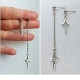 Hivava  -  Asymmetrical star earrings Silver star earrings Gothic earrings Rock star’s girlfriend earrings Spike earrings Grunge