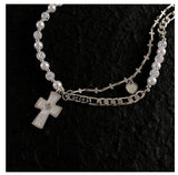 Hivava Cross Pearl Necklace