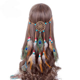 Hivava  -  Bohemian Hippie Headband Dream Catcher Feather Headdress Fashion Peacock Feather Headbands Hair Accessories