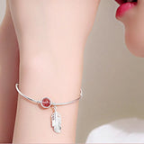 Hivava  -   Fashion Strawberry Crystal Feather Leaf Bracelet Ladies Bracelet Simple All-match Party Jewelry Gift