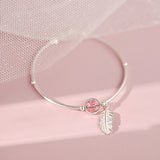 Hivava  -   Fashion Strawberry Crystal Feather Leaf Bracelet Ladies Bracelet Simple All-match Party Jewelry Gift