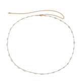 Hivava  Cute Kpop Boho Simulate Pearl Thin Belt Waist Beads Chain Jeans Delicate Body Jewelry Women Harness Fashion Natural Decorations