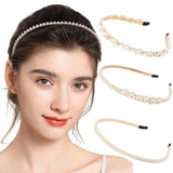 Hivava New Women Full Pearls Simple Hairbands Bow Headband Hair Hoops Band Holder Ornament Headbnds Lady Fashion Hair Accessories