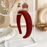 Hivava  -  Vintage Red Womens Headband Woolen Velvet Hair Band Headwear Girl Wide Side Sponge Hair Hoop Christmas New Year Hair Accessories