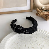 Hivava  -  Winter Solid Velvet Bezel Women Girl Broadside Hair Bands  Pearl Cross Headband Hair Hoop Fashion Black Leather Braided Hairband