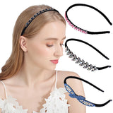 Hivava Fashion Crystal Hairband Non-slip Bezel Colorful Rhinestone Flower Hair Hoop Bands Elastic Headbands for Women Hair Accessories