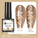 Hivava  -  7.5ml Gold Glitter Laser Nail Gel Polish Semi Permanent Varnish Soak Off UV LED Nail Art Base Top Coat Gel Manicure