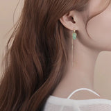 Hivava  -  Jade Ear Line Transfer Safe Buckle Chinese Style Earrings Female Summer Temperament Ancient Style Net Red