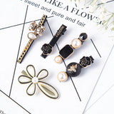 Hivava  1Set Handmade Pearls Hair Clips Pin for Women Fashion Geometric Flower Barrettes Headwear Girls Sweet Hairpins Hair Accessories