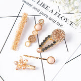 Hivava  1Set Handmade Pearls Hair Clips Pin for Women Fashion Geometric Flower Barrettes Headwear Girls Sweet Hairpins Hair Accessories