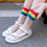 Hivava  Summer Women Ultrathin Transparent Socks Meias Harajuku Striped Crystal Socks Glass Silk Sock Calcetines Mujer