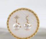 Hivava  -  fashion stars and moon Romantic pearl women earrings copper alloy earrings Classic bulk wholesale earrings