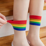 Hivava  Summer Women Ultrathin Transparent Socks Meias Harajuku Striped Crystal Socks Glass Silk Sock Calcetines Mujer