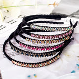 Hivava Fashion Crystal Hairband Non-slip Bezel Colorful Rhinestone Flower Hair Hoop Bands Elastic Headbands for Women Hair Accessories