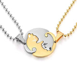 Hivava Couple Heart Necklace Cute Cartoon Cat Pendant Necklace Simple Color Black Animal Necklace Jewelry Gift For Girl Boys