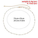 Hivava  Cute Kpop Boho Simulate Pearl Thin Belt Waist Beads Chain Jeans Delicate Body Jewelry Women Harness Fashion Natural Decorations